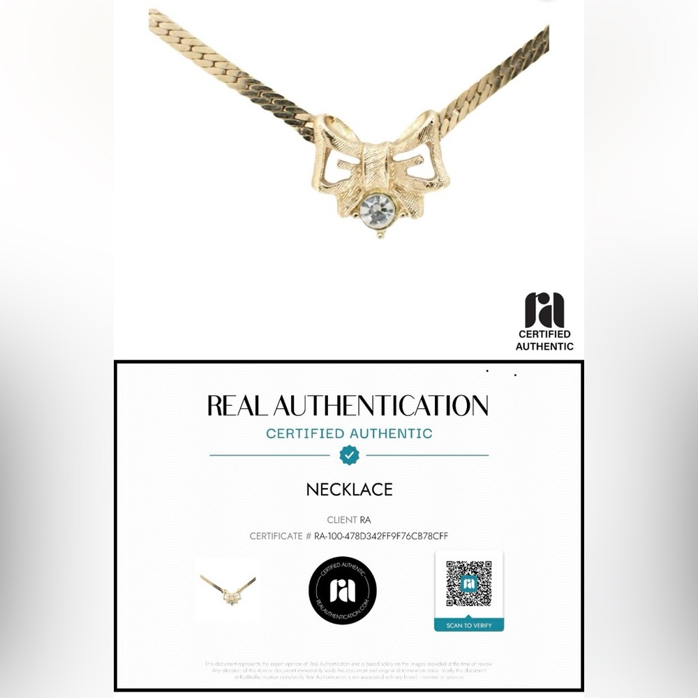 Givenchy Gold Bow Necklace - Authentic